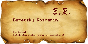Beretzky Rozmarin névjegykártya